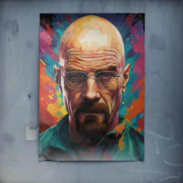 Kolorowy portret inspirowany Walterem White’em - plakat