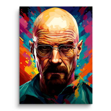 Kolorowy portret inspirowany Walterem White’em - obraz na matowym PVC