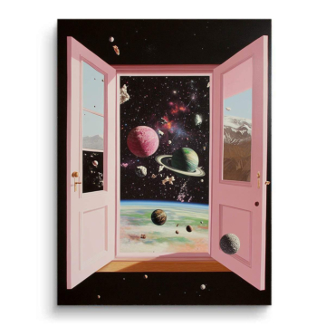Offene Tür zum kosmischen Portal - PVC-Bild matt