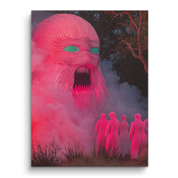 Pink Monster Traumlandschaft - Leinwandbild