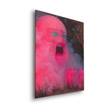 Pink Monster Traumlandschaft - Dibond-Bild matt