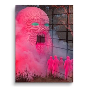 Pink Monster Traumlandschaft - PVC-Bild glänzend