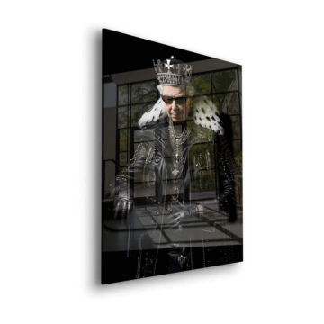 Portrait de reine punk royale - tableau en verre acrylique