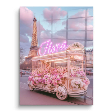 París flor Cart - cuadro PVC brillante