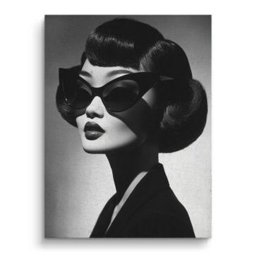 Black Sunglasses Fashion Portrait Canvas Art