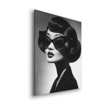 Black Sunglasses Fashion Portrait Dibond Matt Art
