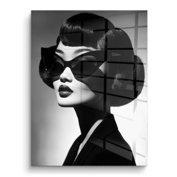 Black Sunglasses Fashion Portrait PVC Gloss Art