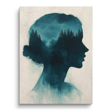 Nature Silhouette Portrait Canvas Art