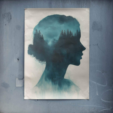 Portret sylwetki natury - plakat