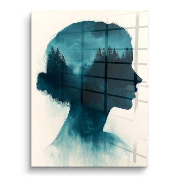 Retrato nature silueta - cuadro PVC brillante