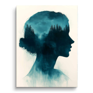 Natur-Silhouettenporträt - PVC-Bild matt