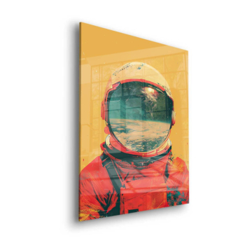 Astronaute désert reflet - tableau en verre acrylique