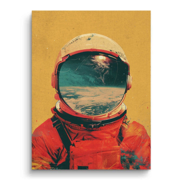 Astronauta pustynia odbicie - obraz na płótnie