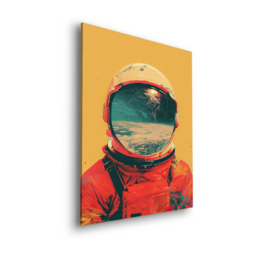 Astronaut mit Wüstenspiegelung - Dibond-Bild matt