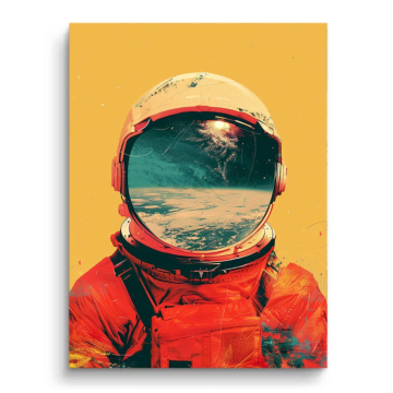 Astronaute désert reflet - tableau PVC mat