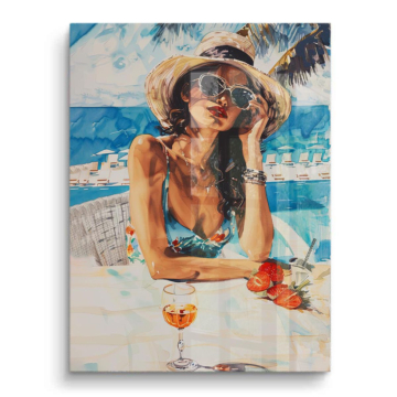 Tropical Beach Glamour Woman PVC Gloss Art