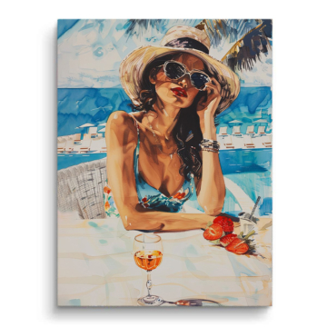 Tropical Beach Glamour Woman PVC Matt Art