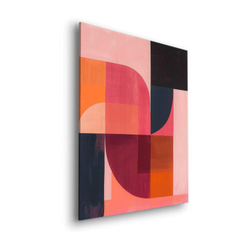 Abstraction rétro en blocs de couleur - tableau Dibond mat