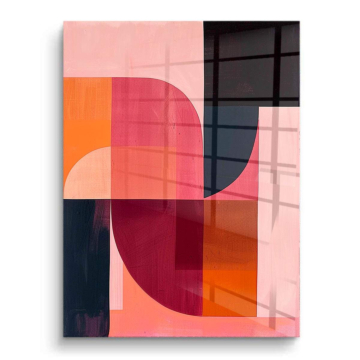 Abstracto retro con bloques de color - cuadro PVC brillante