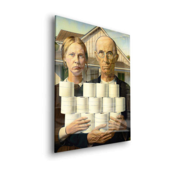 American Gothic Inspired Toilet Paper Acrylic Glass Art