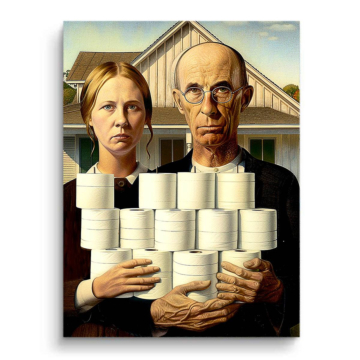 American Gothic Inspired Toilet Paper PVC Matt Art