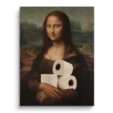 Mona Lisa Inspired Toilet Paper Canvas Art