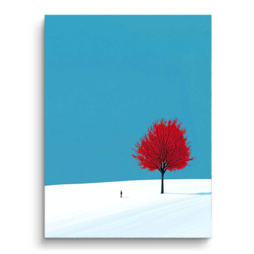 Rot Tree Winter Solitud - PVC-Bild matt