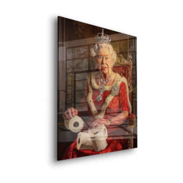 Queen Elizabeth Inspired Toilet Paper Acrylic Glass Art