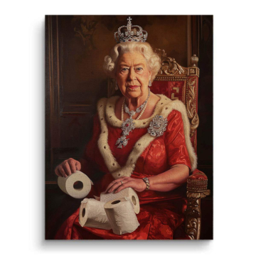 Queen Elizabeth Inspired Toilet Paper Canvas Art