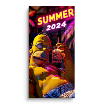 Verano inspirado en Homer Simpson - cuadro PVC brillante