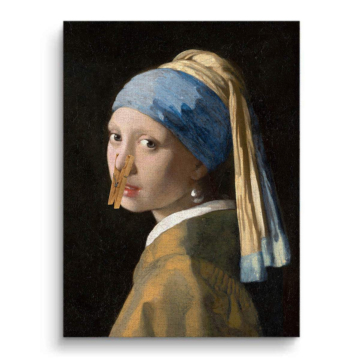 Vermeer Inspired Clothespin Girl Canvas Art