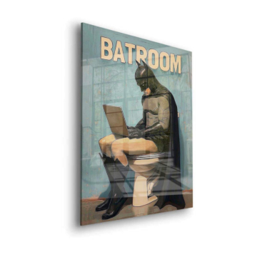 Batman Inspired Bathroom Humor Acrylic Glass Art