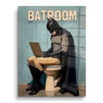 Batman Inspired Bathroom Humor PVC Gloss Art