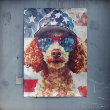 American Flag Poodle Poster Art
