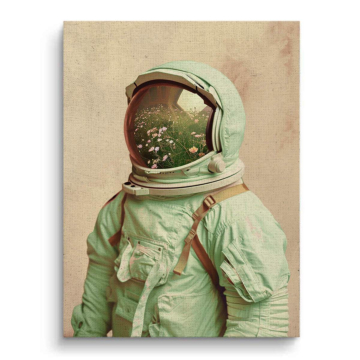 Astronaut Floral Helmet Canvas Art