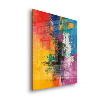 Pintura abstracta colorida - cuadro en vidrio acrílico