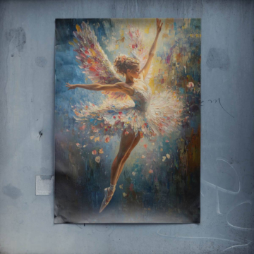 Pełna gracji tańcząca balerina - plakat