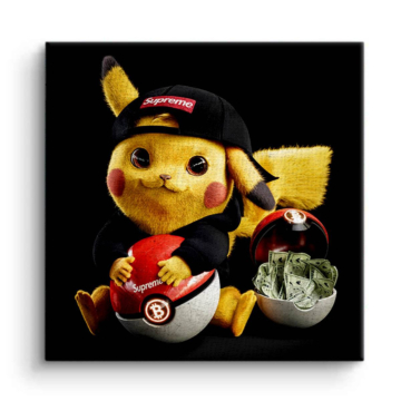 Pikachu Inspired Crypto Wealth Canvas Art
