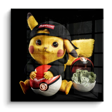 Crypto Reichtum inspiriert von Pikachu - PVC-Bild glänzend