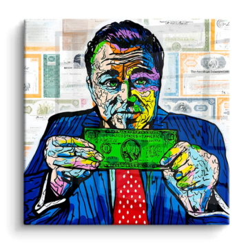 Argent inspiré du Loup de Wall Street - tableau PVC brillant