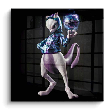 Cyber Trainer inspirado en Mewtwo - cuadro PVC brillante