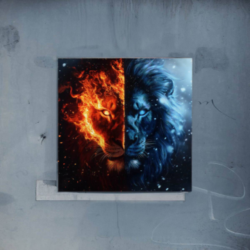 Rostro fire y ice león - póster