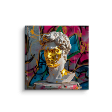 Buste doré graffiti - tableau sur toile