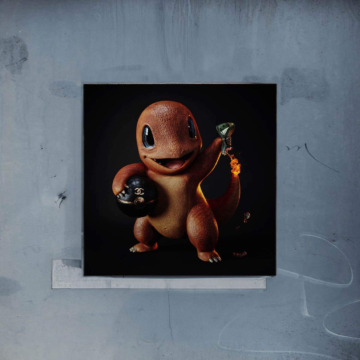 Argent combat inspiré de Charmander - poster