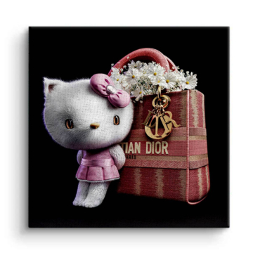 Dior Tasche inspiriert von Hello Kitty - Leinwandbild