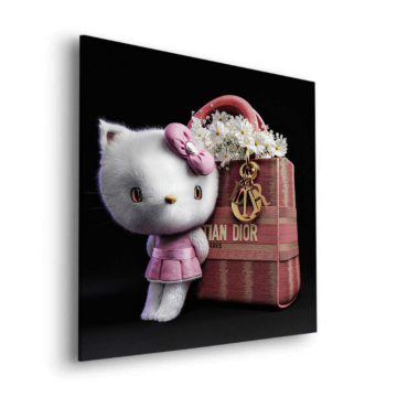 Dior Tasche inspiriert von Hello Kitty - Dibond-Bild matt