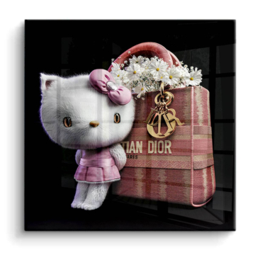 Dior bolso inspirado en Hello Kitty - cuadro PVC brillante