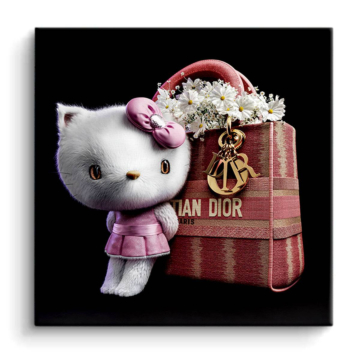 Dior Tasche inspiriert von Hello Kitty - PVC-Bild matt