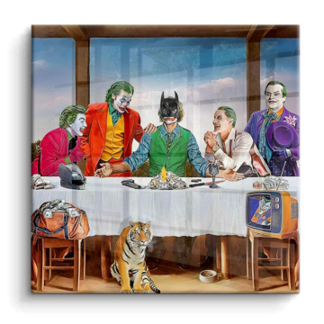 Abendmahl inspiriert von Joker - PVC-Bild glänzend
