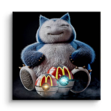 Snorlax Inspired Gaming Creature Canvas Art